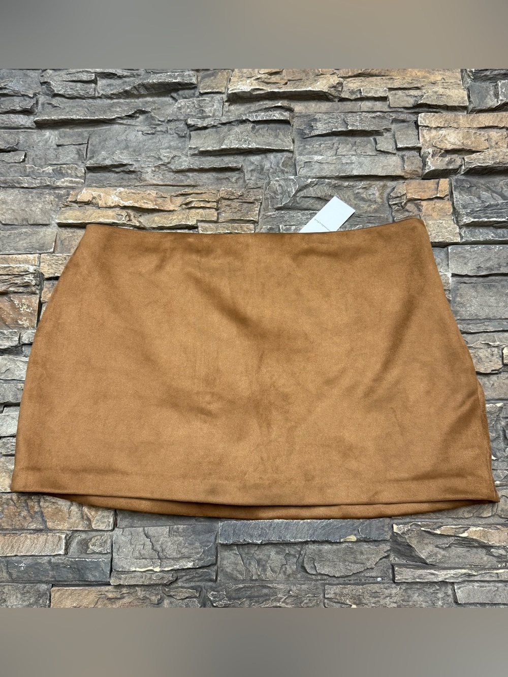 NEW Abercrombie & Fitch A&F Scarlett Mini Skort Women Large Mid Rise Brown Suede